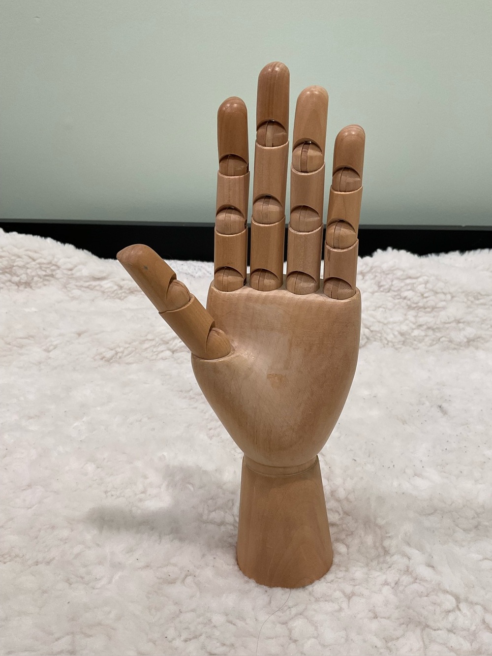 Wooden Articulated Hand Display - Natural Wood